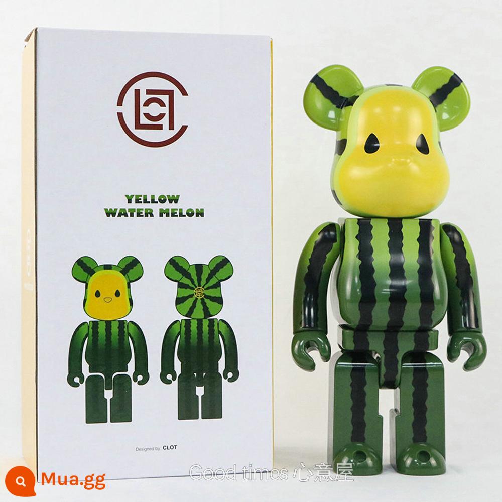 Bearbrick400% bạo lực gấu khối xây dựng gấu trang trí phòng khách mô hình trang trí búp bê Van Gogh búp bê triều chơi gấu - xanh hải quân