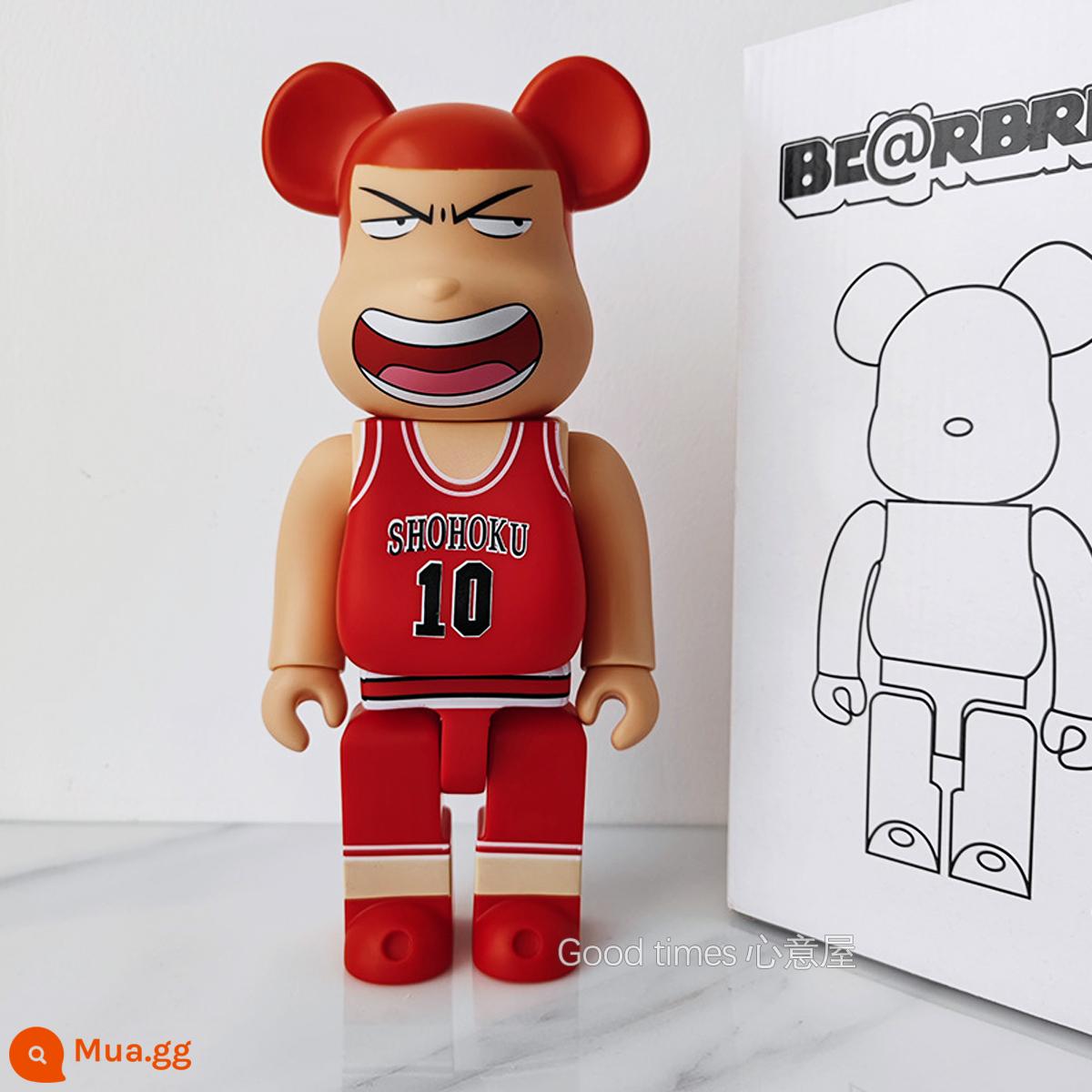 Bearbrick lưới đỏ bạo lực gấu búp bê trang trí phòng khách xây dựng mô hình khối búp bê gấu dâu tây gấu mù hộp quà tặng - tím đậm