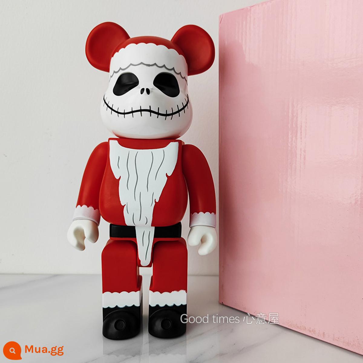 Bearbrick lưới đỏ bạo lực gấu búp bê trang trí phòng khách xây dựng mô hình khối búp bê gấu dâu tây gấu mù hộp quà tặng - Ông già Noen