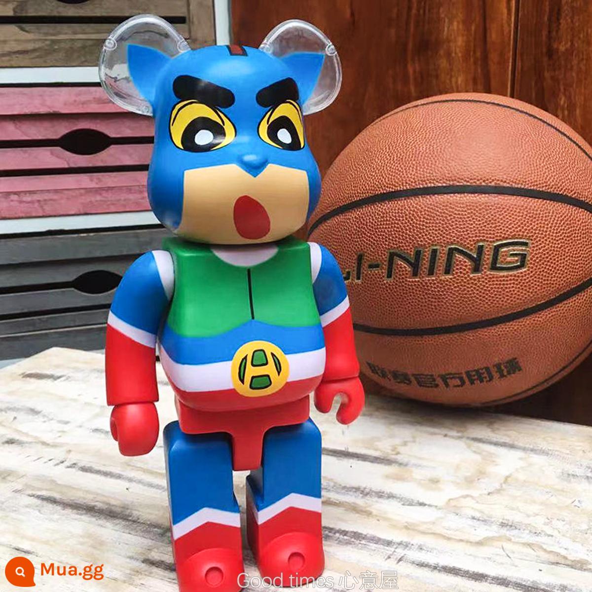 Bearbrick lưới đỏ bạo lực gấu búp bê trang trí phòng khách xây dựng mô hình khối búp bê gấu dâu tây gấu mù hộp quà tặng - Siêu nhân Tiểu Tâm