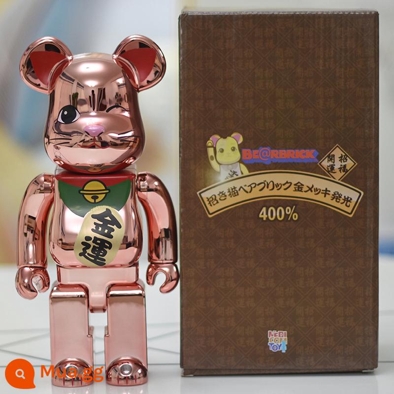 bearbrick bạo lực gấu thủy triều chơi mạ điện khối xây dựng gấu trang trí phòng khách nghệ thuật mô hình búp bê búp bê thủy triều mù hộp - Trong suốt