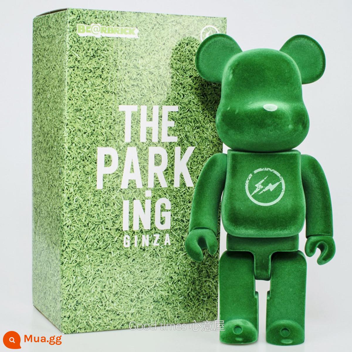 Bearbrick lưới đỏ bạo lực gấu búp bê trang trí phòng khách xây dựng mô hình khối búp bê gấu dâu tây gấu mù hộp quà tặng - Sét đổ màu xanh lá cây