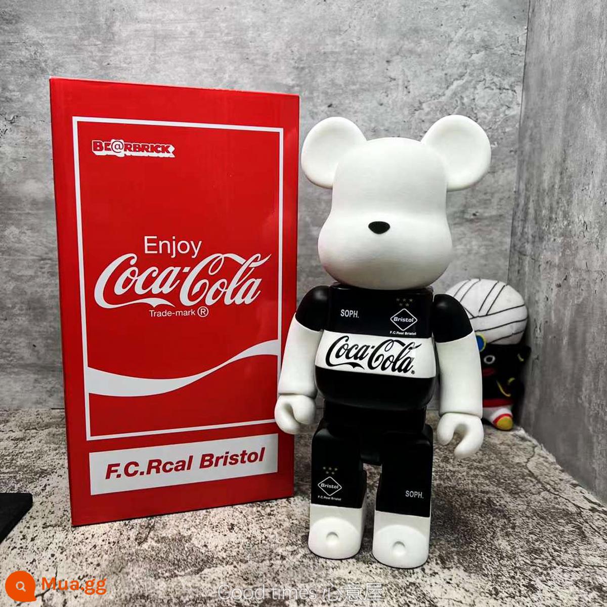 Bearbrick lưới đỏ bạo lực gấu búp bê trang trí phòng khách xây dựng mô hình khối búp bê gấu dâu tây gấu mù hộp quà tặng - Cola