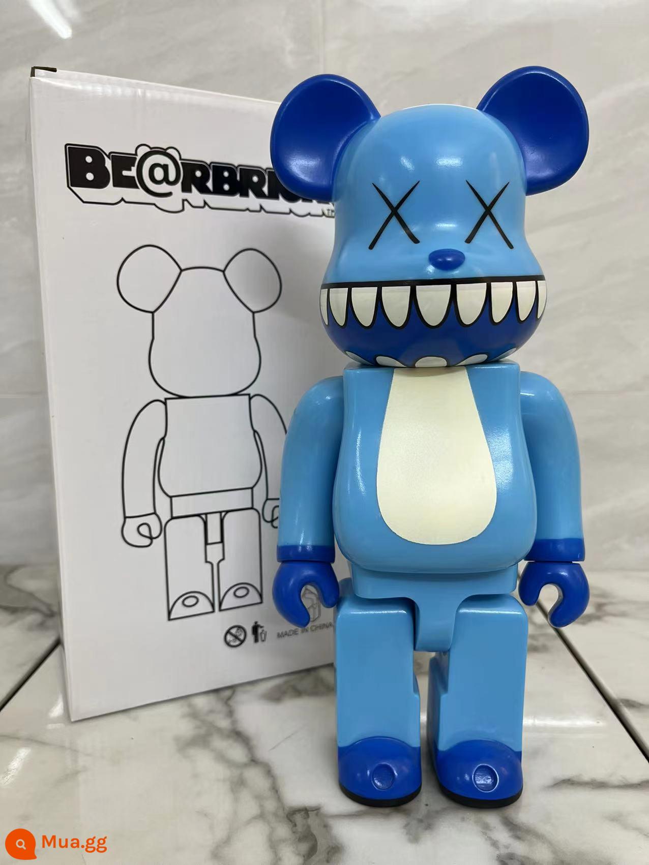 Bearbrick lưới đỏ bạo lực gấu búp bê trang trí phòng khách xây dựng mô hình khối búp bê gấu dâu tây gấu mù hộp quà tặng - màu trắng kem