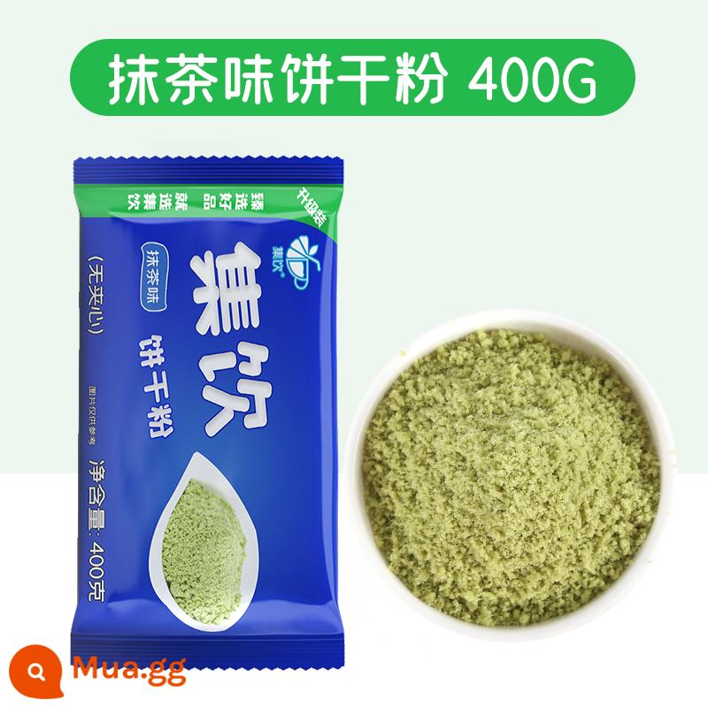 Bộ sưu tập uống 400g bánh quy bột bánh quy nghiền bột bánh trong chậu gỗ cám cốc nướng nghiền bánh quy quán trà sữa đặc biệt - Bột bánh quy Jiyin/Hương Matcha