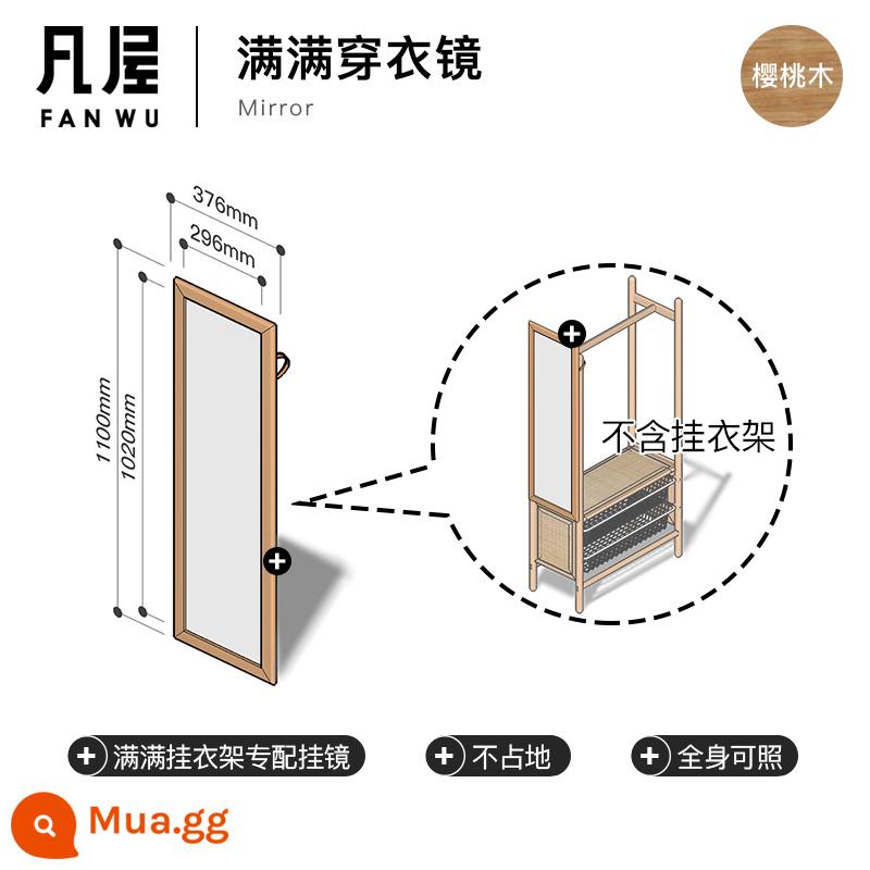 Fanwu đồ nội thất đầy móc gỗ rắn áo giá sàn phòng ngủ hiên giá treo nhỏ lưu trữ - Phù hợp với gương có chiều dài đầy đủ, vui lòng liên hệ với bộ phận chăm sóc khách hàng để biết chi tiết