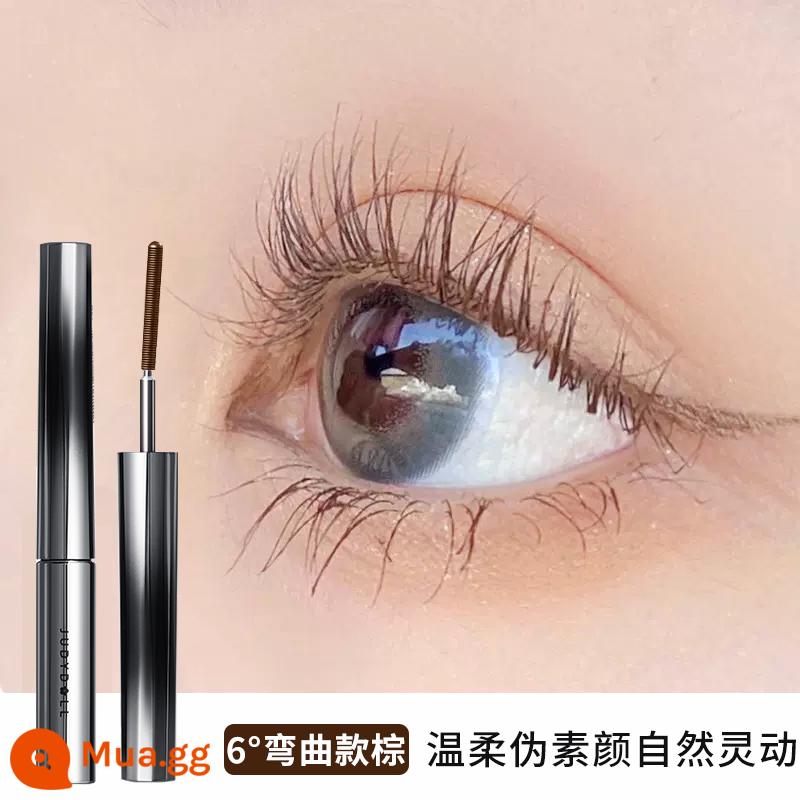 Juduo màu cam ống thép nhỏ mascara không thấm nước mảnh uốn cong không lem lông mi nữ kẻ mắt đáy chính hãng - [Ống thép uốn cong] Mascara 02# uốn cong màu nâu