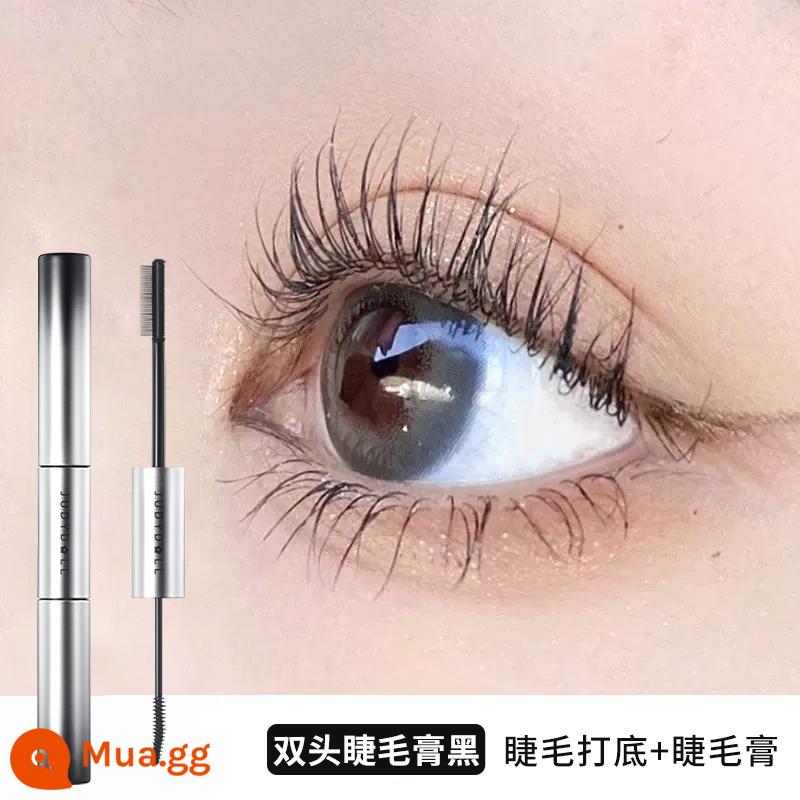 Juduo màu cam ống thép nhỏ mascara không thấm nước mảnh uốn cong không lem lông mi nữ kẻ mắt đáy chính hãng - [Đầu kép kiểu mới] Kem lót mi + mascara đen