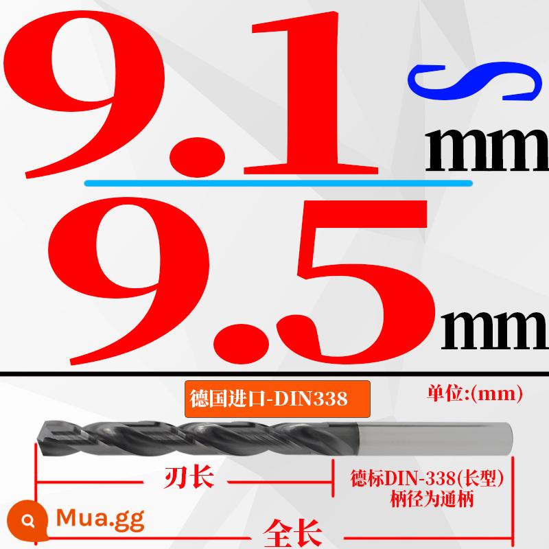 Đức nhập khẩu cứng hợp kim thép vonfram mũi khoan độ cứng cao loại ngắn xử lý nhiệt khuôn thép đúc mũi khoan xoắn 3-20mm - (9,1-9,5) mm * 81 chiều dài lưỡi * 125 tổng chiều dài (1 nhánh) cái đục dài