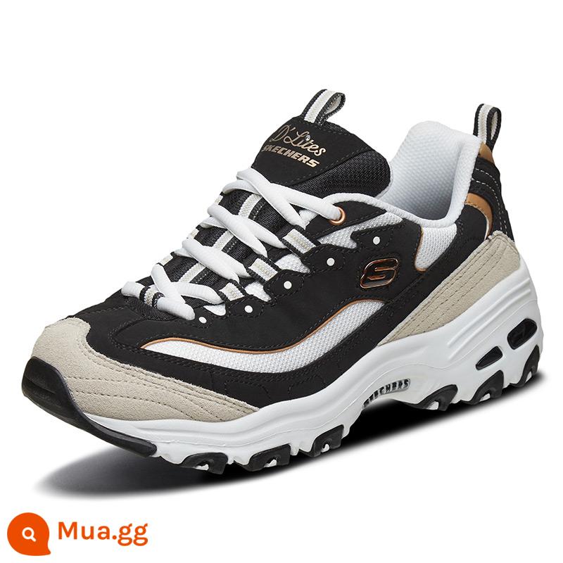 Giày nữ SKECHERS chính thức hàng đầu giày chính hãng mùa đông nữ giày thể thao mới màu đen và trắng da gấu trúc giày da bố - /BKGD/[Phong cách thu đông] Vàng đen/Phong cách nữ [66666228]