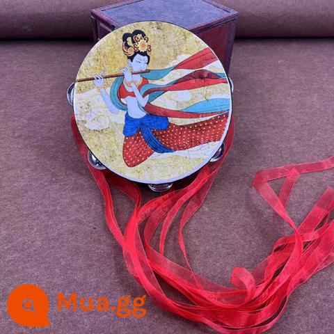 Đôn Hoàng Bay Tambourine Cổ Đạo Cụ Tambourine Hanfu Trẻ Em Cầm Tay Ảnh Trống Ruy Băng Trống Đường Trống Nhạc Cụ Múa - Đôn Hoàng số 1