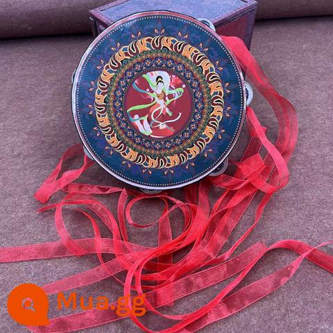 Đôn Hoàng Bay Tambourine Cổ Đạo Cụ Tambourine Hanfu Trẻ Em Cầm Tay Ảnh Trống Ruy Băng Trống Đường Trống Nhạc Cụ Múa - Đôn Hoàng Hình 2