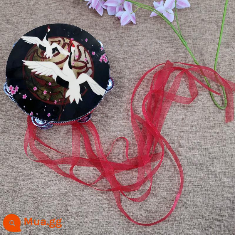 Đôn Hoàng Bay Tambourine Cổ Đạo Cụ Tambourine Hanfu Trẻ Em Cầm Tay Ảnh Trống Ruy Băng Trống Đường Trống Nhạc Cụ Múa - cần cẩu tambourine