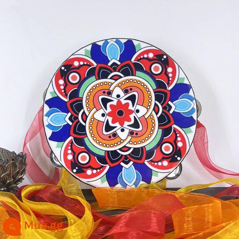 Đôn Hoàng Bay Tambourine Cổ Đạo Cụ Tambourine Hanfu Trẻ Em Cầm Tay Ảnh Trống Ruy Băng Trống Đường Trống Nhạc Cụ Múa - màu trắng kem