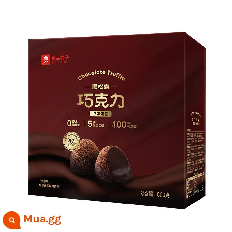 Bestore Đen Truffle Chocolate 500G Nhập Khẩu Nguyên Chất Bơ Ca Cao Năm Mới Hộp Quà Tặng Năm Mới Kẹo Cưới Kẹo Ăn Nhẹ - [5 vị/khoảng 100 miếng] Chocolate đen truffle/500g