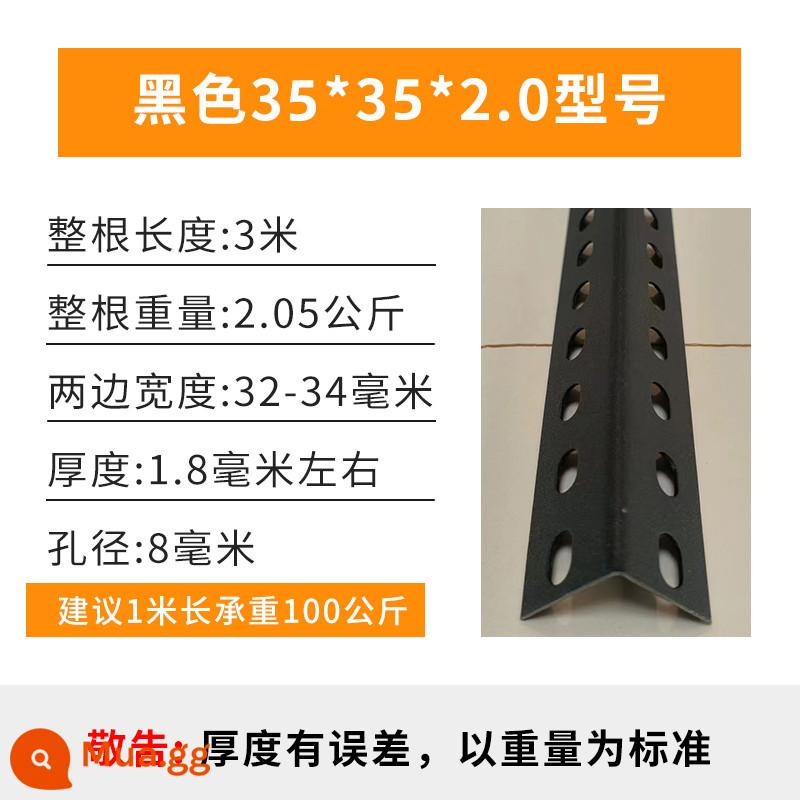 Kệ góc chất liệu thép lắp ráp kho giá kệ đa năng góc sắt thép siêu thị khung sắt tam giác - [Đen] Giá mẫu 35*35*2.0 trên mét