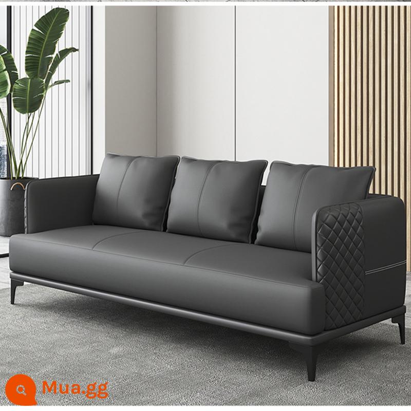 Ghế sofa văn phòng kết hợp bàn trà đơn giản gói giải trí nghỉ ngơi khu vực tiếp tân tiếp tân kinh doanh đàm phán nhỏ ba người - Ba chỗ ngồi [toàn màu đen]