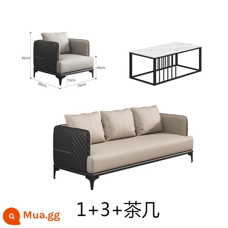 Ghế sofa văn phòng kết hợp bàn trà đơn giản gói giải trí nghỉ ngơi khu vực tiếp tân tiếp tân kinh doanh đàm phán nhỏ ba người - Bàn cà phê 1+3+[màu tùy chỉnh]