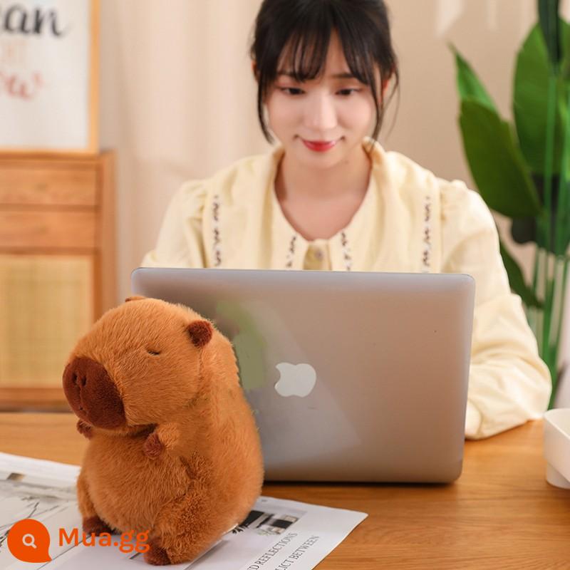 Capibala Búp Bê Chảy Nước Mũi Sang Trọng Đồ Chơi Búp Bê Capybara Bibala Cảm Xúc Ổn Định Mặt Dây Chuyền Quà Tặng Sinh Nhật - Tư thế ngồi Capibala nhỏ 23cm Không bao gồm Ba lô rùa