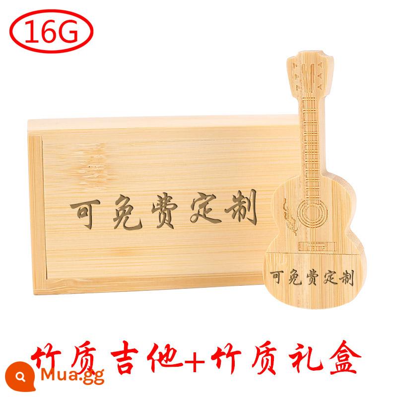 [Sản phẩm chính hãng chính thức] Pen Drive 32g Guitar gỗ Máy tính sinh viên Điện thoại di động Quà tặng sử dụng kép 32GUSB Pen Drive Chữ Máy tính văn phòng Điện thoại di động Cặp đôi Triển lãm tiệc cưới Tiệc triển lãm sự kiện LOGO - Bộ đàn guitar tre 16.G + hộp quà