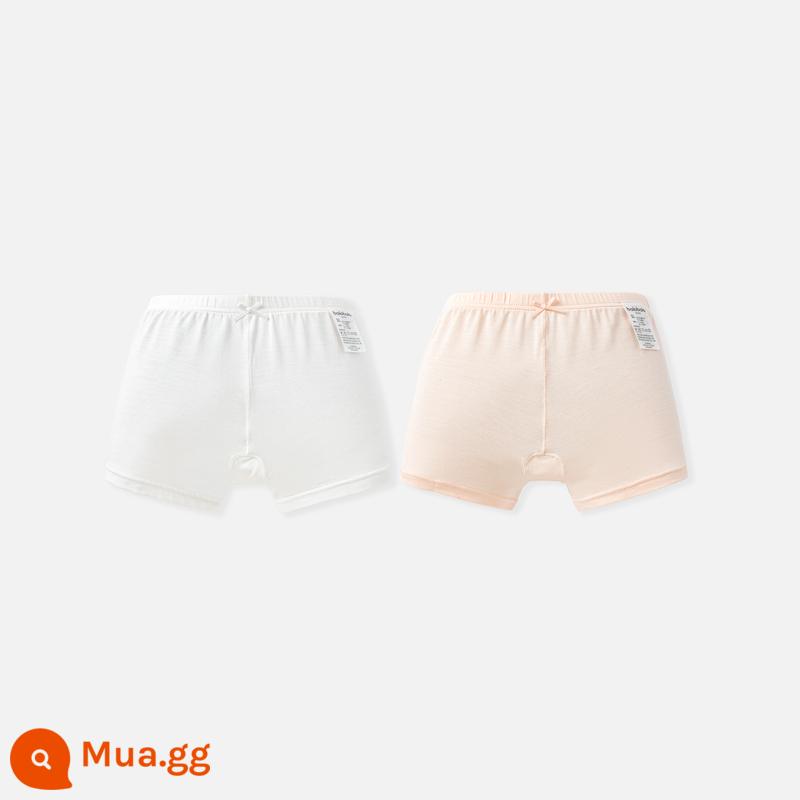 Balabala Quần Lót Trẻ Em Bé Gái Cotton Quần Lót Boxer Tam Giác Phẳng Quần Bé Gái Ba Gói - Trắng và đỏ (quần an toàn modal, hai gói)