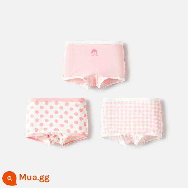 Balabala Quần Lót Trẻ Em Bé Gái Cotton Quần Lót Boxer Tam Giác Phẳng Quần Bé Gái Ba Gói - phim hoạt hình trắng đỏ