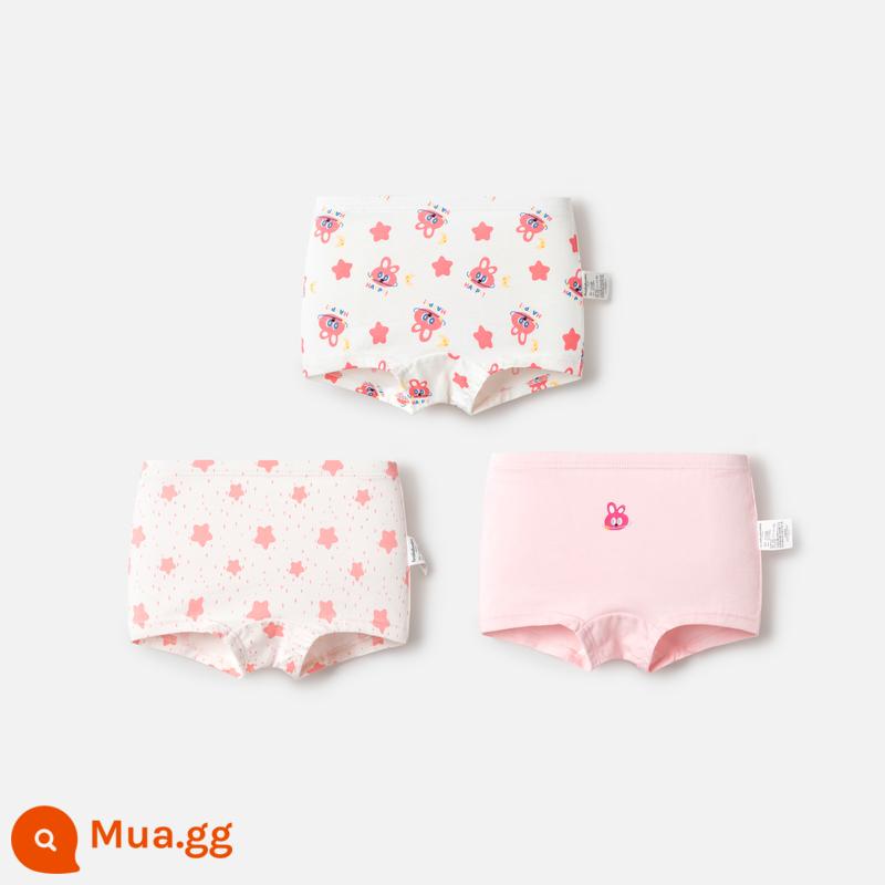 Quần lót nữ Balabala cotton hình tam giác cho trẻ nhỏ và lớn không có kẹp PP bốn góc và ba mảnh - thỏ đỏ