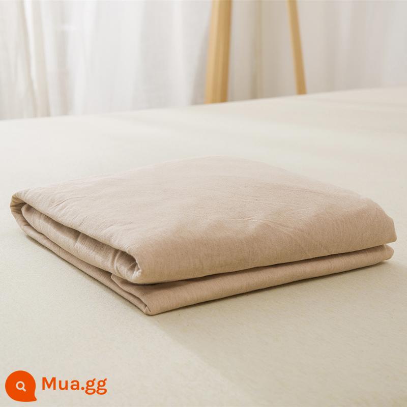 Tấm trải giường bằng vải cotton Tianzhu loại A Tấm trải giường bằng vải cotton một mảnh Giường cotton 100% cotton đơn giản Nệm chống trượt chống bụi Vỏ bảo vệ phổ thông - Màu sắc Bông nâu