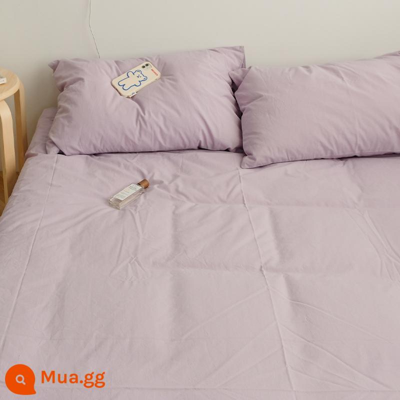 Vỏ ga trải giường bằng vải cotton phong cách Nhật Bản 2023 Bộ trải giường một mảnh bằng vải cotton nguyên chất mới, túi đựng giường, túi ngủ ký túc xá sinh viên, bộ giường ba mảnh - CDMins Lilac EM