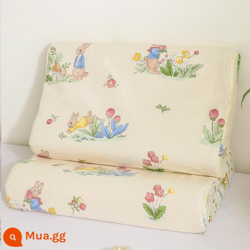 Vỏ gối cao su cotton, cặp vỏ gối cotton nguyên chất, vỏ gối trí nhớ đơn 30x50 hộ gia đình trẻ em 2 - ZTM Orchid Rabbit [Vỏ gối cao su 100% cotton gói đơn]