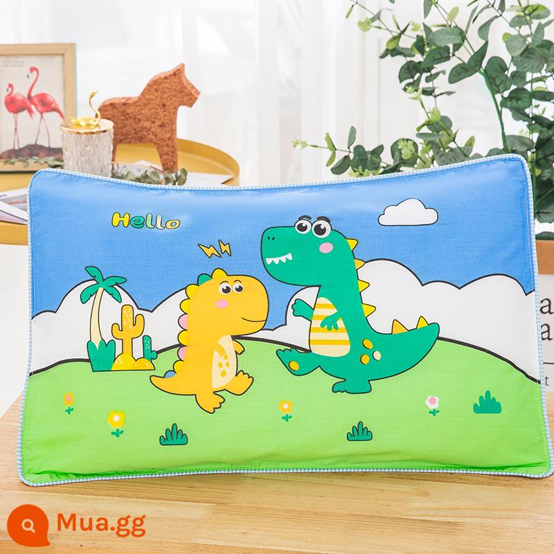 Cặp vỏ gối cotton trẻ em Vỏ gối cotton 30×50 gia dụng 1 vỏ gối đơn 40×60 - [Gói đơn] ZT Hello Dinosaur