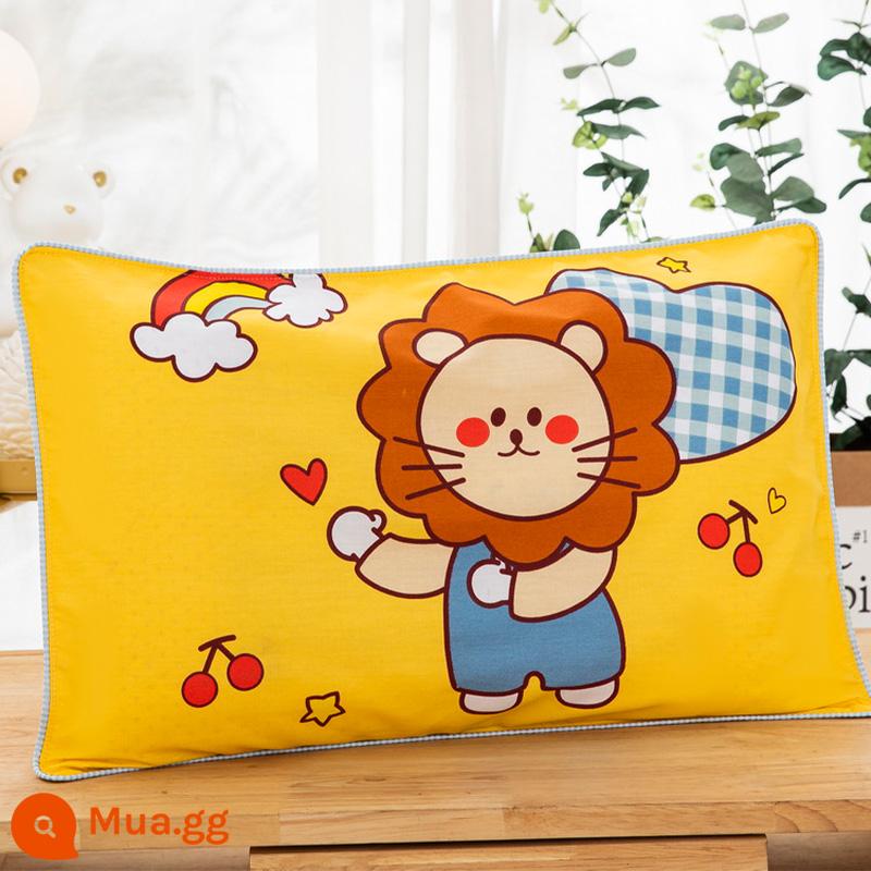 Cặp vỏ gối cotton trẻ em Vỏ gối cotton 30×50 gia dụng 1 vỏ gối đơn 40×60 - [Gói Đơn] ZT Rainbow Lion DHF