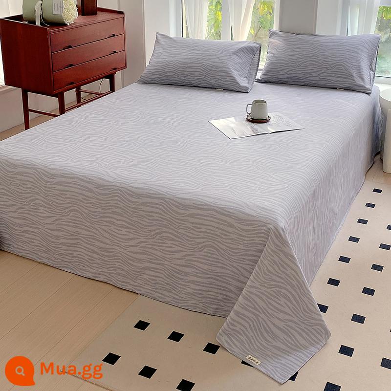 Cotton Cũ Vải Thô Giường Đơn Thảm Cotton Ký Túc Xá Giường Đơn Mùa Hè Cảm Giác Mát Mẻ Vải Lanh Chần Gòn bộ 3 - CDM Hoshino hoa văn màu xám