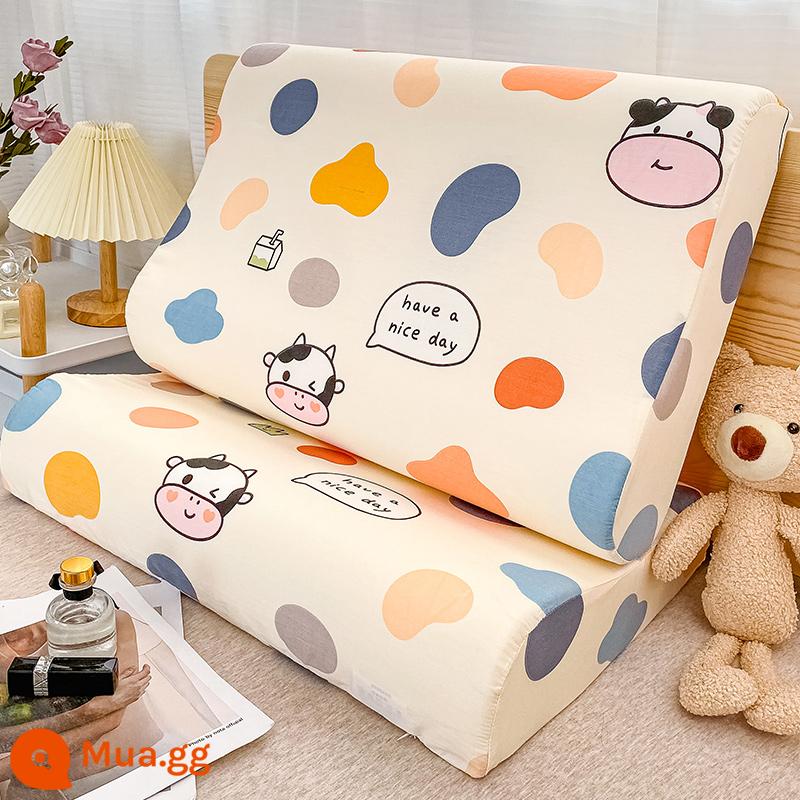 Vỏ gối cao su cotton, cặp vỏ gối cotton nguyên chất, vỏ gối trí nhớ đơn 30x50 hộ gia đình trẻ em 2 - ZTM bắp chân dễ thương [Gói đơn vỏ gối cao su 100% cotton]