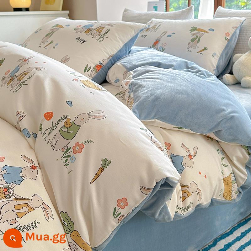 Hoạt Hình Một Cotton Nguyên Chất B Sữa Nhung 4 San Hô Nhung Vỏ Chăn Dép Nỉ Plus Da Lộn Tấm Chăn Ga Gối Trẻ Em - MR có rất nhiều lợi ích