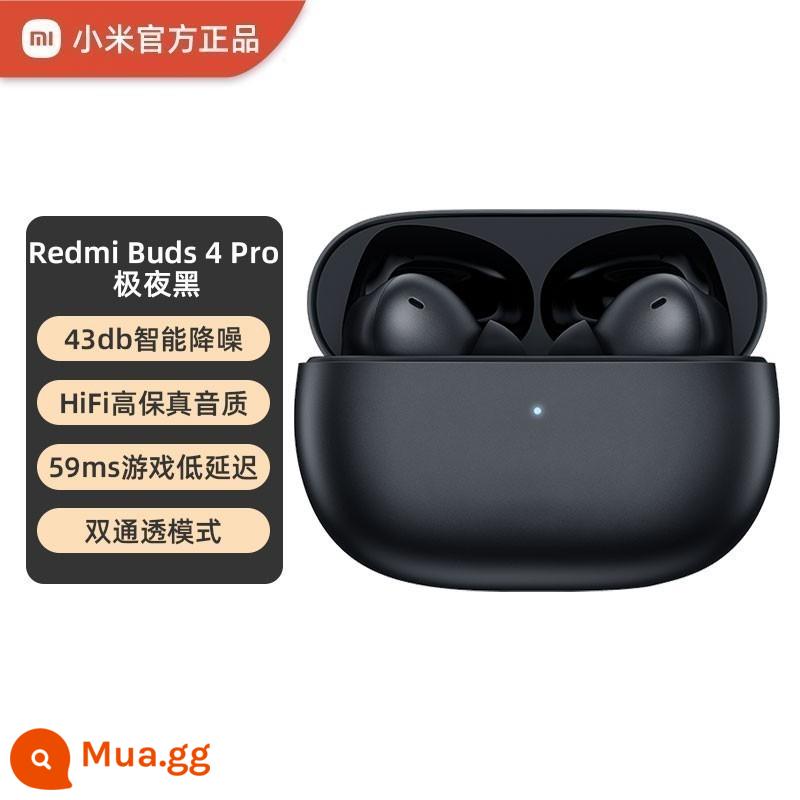 Tai nghe Bluetooth không dây chân thực Xiaomi Redmi Buds4Pro Công nghệ khử tiếng ồn chủ động Trò chơi nhét trong tai có độ trễ thấp - Redmi Buds4 Pro [Đêm đen] Chuyển phát nhanh