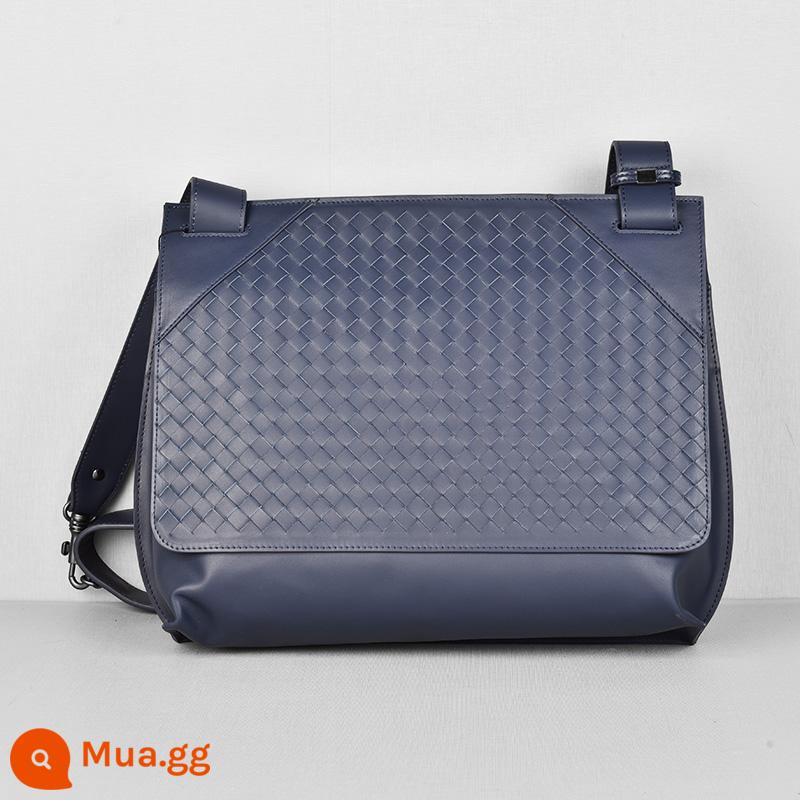 Mendy Men's Messenger Túi, Túi vai Dermis dệt túi nam mới Thiết kế thương hiệu Tide Sensing Công suất lớn - Xanh hoàng gia size lớn 34-13-28CM