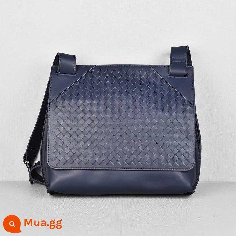 Mendy Men's Messenger Túi, Túi vai Dermis dệt túi nam mới Thiết kế thương hiệu Tide Sensing Công suất lớn - Kèn Trumpet xanh hoàng gia 30-12-26CM