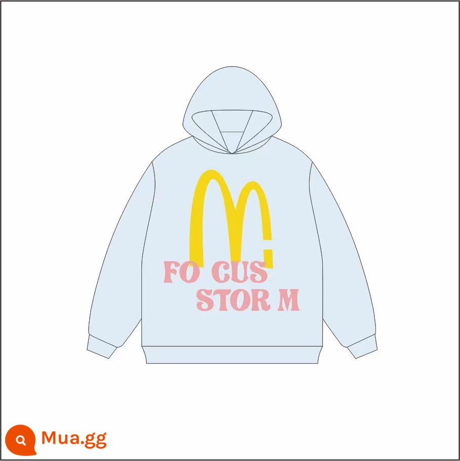 AAXIN Mỹ Retro In Chữ Có Mũ Cho Nữ Thu Đông Hợp Thời Trang Dạo Phố Cao Cấp Cặp Đôi Rời Top Áo hoodie - màu xanh da trời