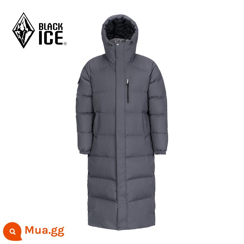 Đen băng 700+ Panton Velvet Outdoor Winter 2022 MỚI HOODED HOODED PLEL PLUE MALE Long Edition F8575 - màu xám đen