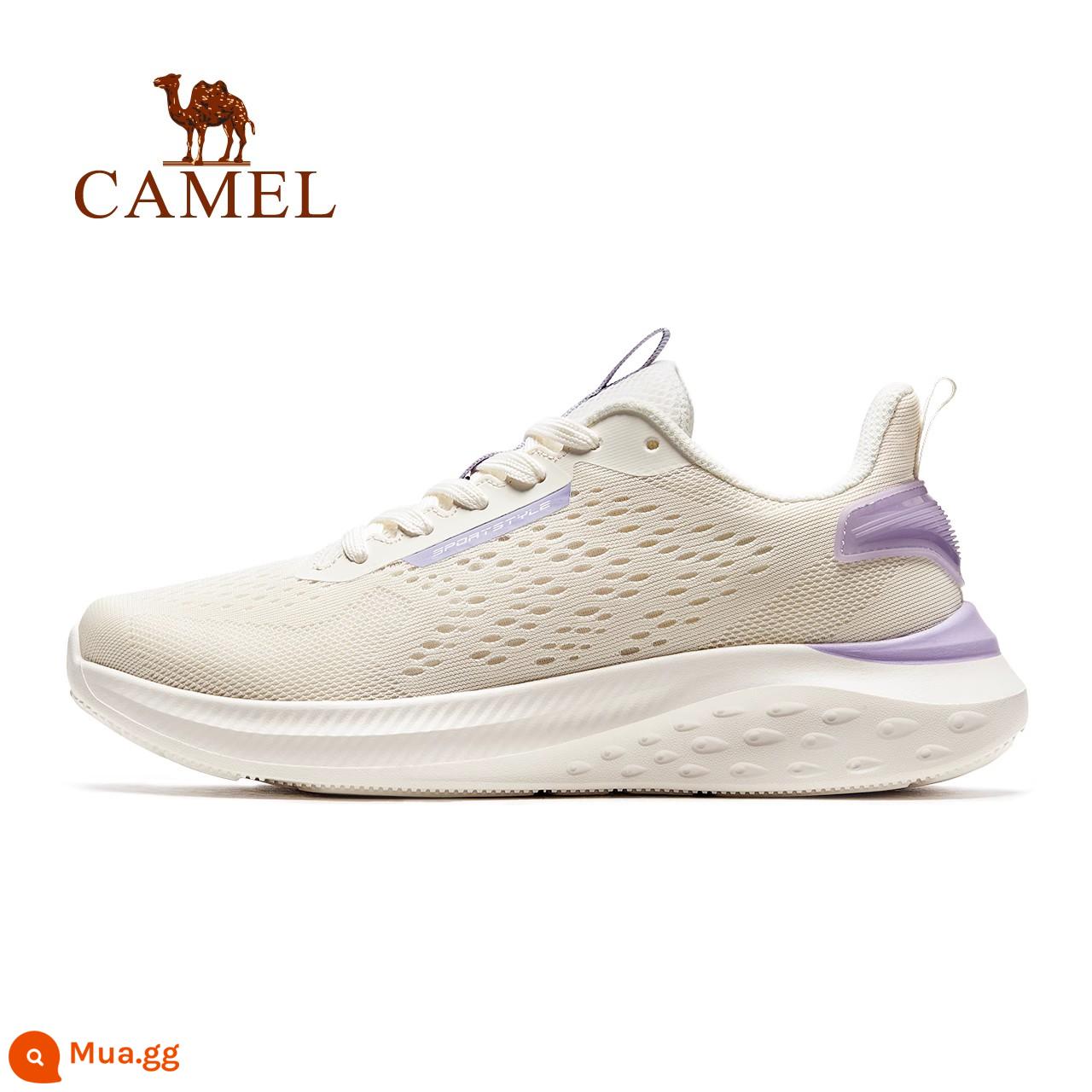 [Mojun] Camel giày thể thao hàng đầu chính thức của cửa hàng giày nam mùa đông mới cộng với giày nam nhung giày chạy bộ không thấm nước - XSS2210003-1, màu be nhạt/tím, kiểu dáng nữ tính