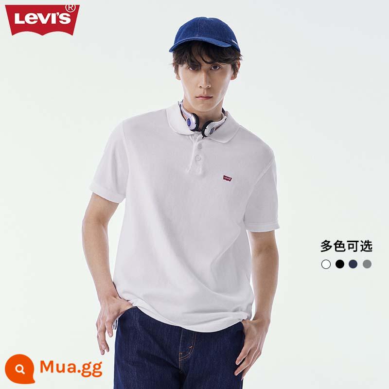 Levi'sÁo sơ mi polo trắng nam của Levi's 23 mùa hè cặp đôi phong cách retro Mỹ xu hướng áo phông ngắn tay trung tính - Trắng