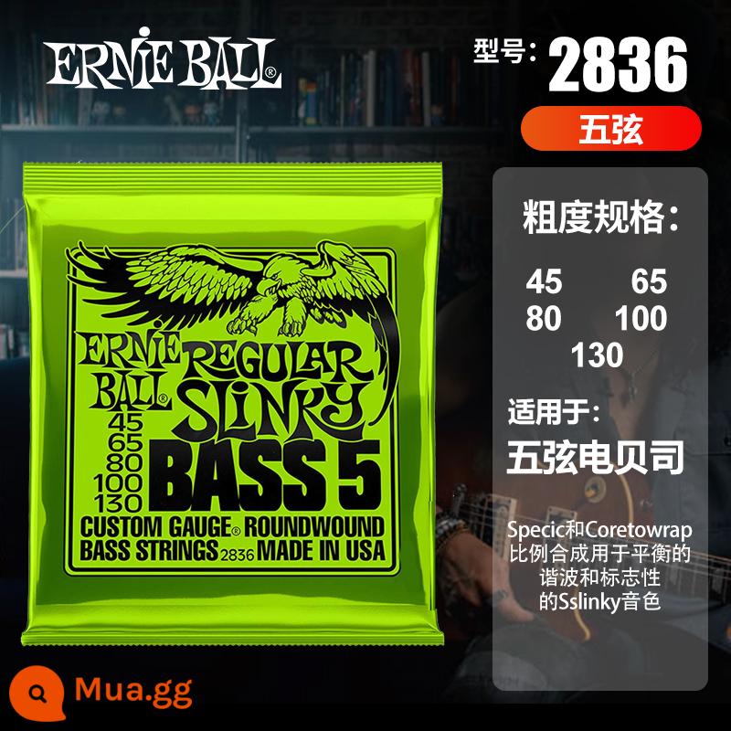 Dây Ernie Ball 2221 do EB sản xuất tại Mỹ được cấp phép 2223 dây đàn guitar điện mạ niken 2239 một bộ sáu gói - [Bass]2836(45-130)+túi quà