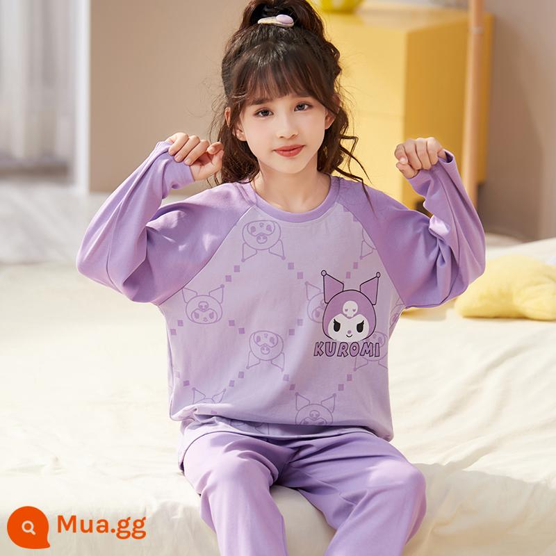 Bộ đồ ngủ bé gái xuân thu cotton nguyên chất dài tay phù hợp với trẻ em hoạt hình dễ thương quế chó bé gái quần áo mặc nhà mùa thu - 33399-Culomi