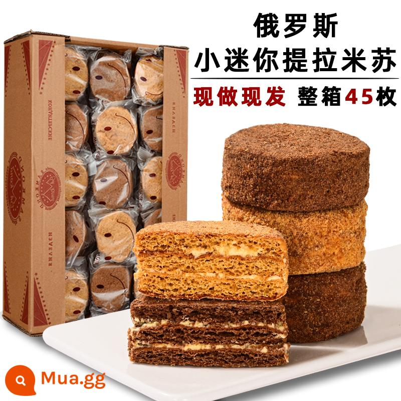 Bánh Tiramisu Nga Hương Vị Đích Thực Mini Gói Nhỏ Ăn Sáng Kem FCL Hàng Tết Zero Food - [Tiết kiệm chi phí] Hộp lớn nhiều hương vị hỗn hợp (40 miếng)