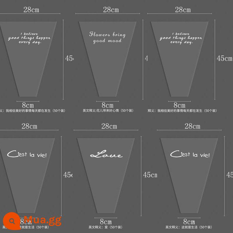 Túi bao bì hoa túi đơn giản trong suốt bó hoa hoa nghệ thuật túi hoa hồng chất liệu nhựa đa nhánh chống thấm nước túi hoa giấy - Catchy 28 túi nổi tiếng trên mạng 8 gói tin nhắn màu