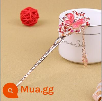 Bé gái và trẻ em màu trắng xuất xứ từ rắn tóc Zhangcha kẹp tóc nữ phong cách cổ đại kẹp tóc ngọc trai nĩa cài tóc trẻ em cài tóc con công - Pansy mắt mèo Burgundy