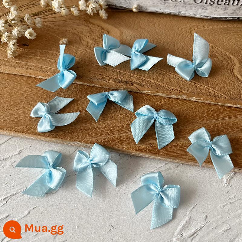 Rộng 2.5cm ruy băng handmade thành nơ handmade DIY chất liệu quần áo phụ kiện tóc phụ kiện đựng thẻ chất liệu trang trí - 11 chiếc nơ xanh đậm, ruy băng rộng 1cm