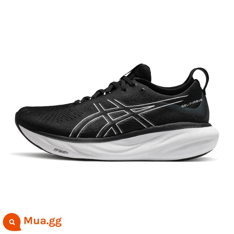 ASICS Arthur mùa hè mới GEL-NIMBUS 25 đàn hồi thoáng khí đệm nhẹ giày chạy bộ giày thể thao - đen/trắng nhạt