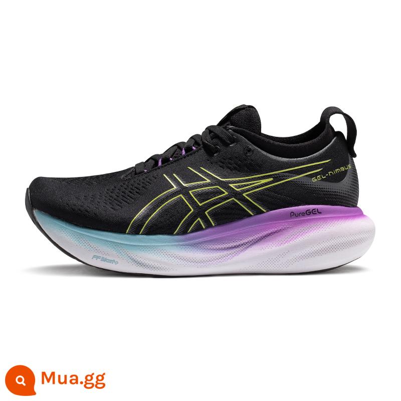 Giày chạy bộ đệm và phục hồi mới của ASICS GEL-NIMBUS 25 dành cho nữ, giày thể thao co giãn mềm thoáng khí nhẹ - Đen/Vàng-004 [Rộng cuối D]